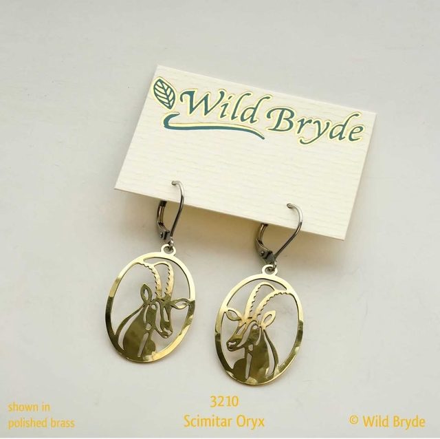 Wild Bryde Antelope Earrings Framed, Face Only, Species Photo - Unofficial Wild Bryde Collector's Guide