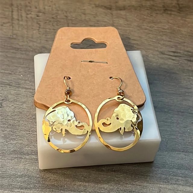 Wild Bryde Elephant Earrings, Pendant Face Only, Framed, Species Ambiguous - Unofficial Wild Bryde Collector's Guide