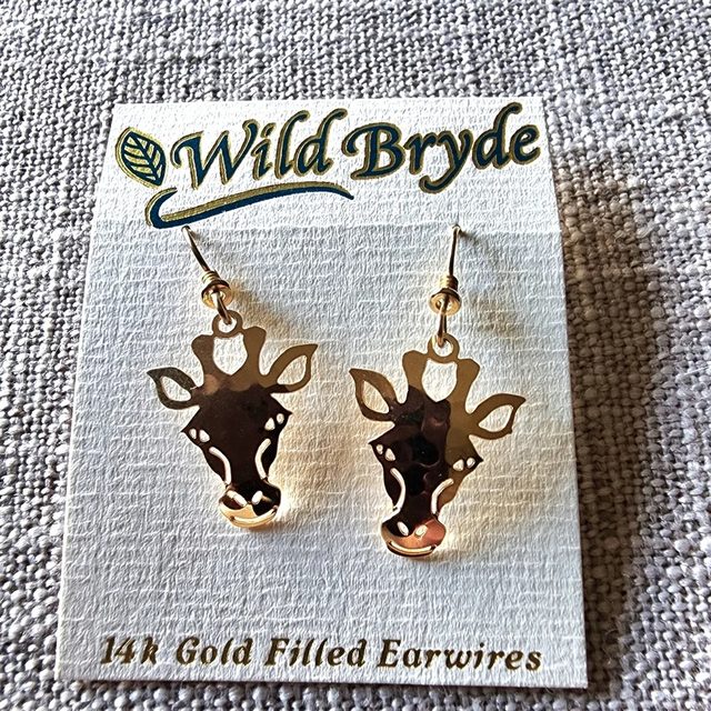 Wild Bryde Giraffe Earrings Face Only, Whimsical, Species Photo - Unofficial Wild Bryde Collector's Guide