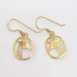 Wild Bryde Giraffe Earrings, Posts Framed, Face Only, Species Photo - Unofficial Wild Bryde Collector's Guide