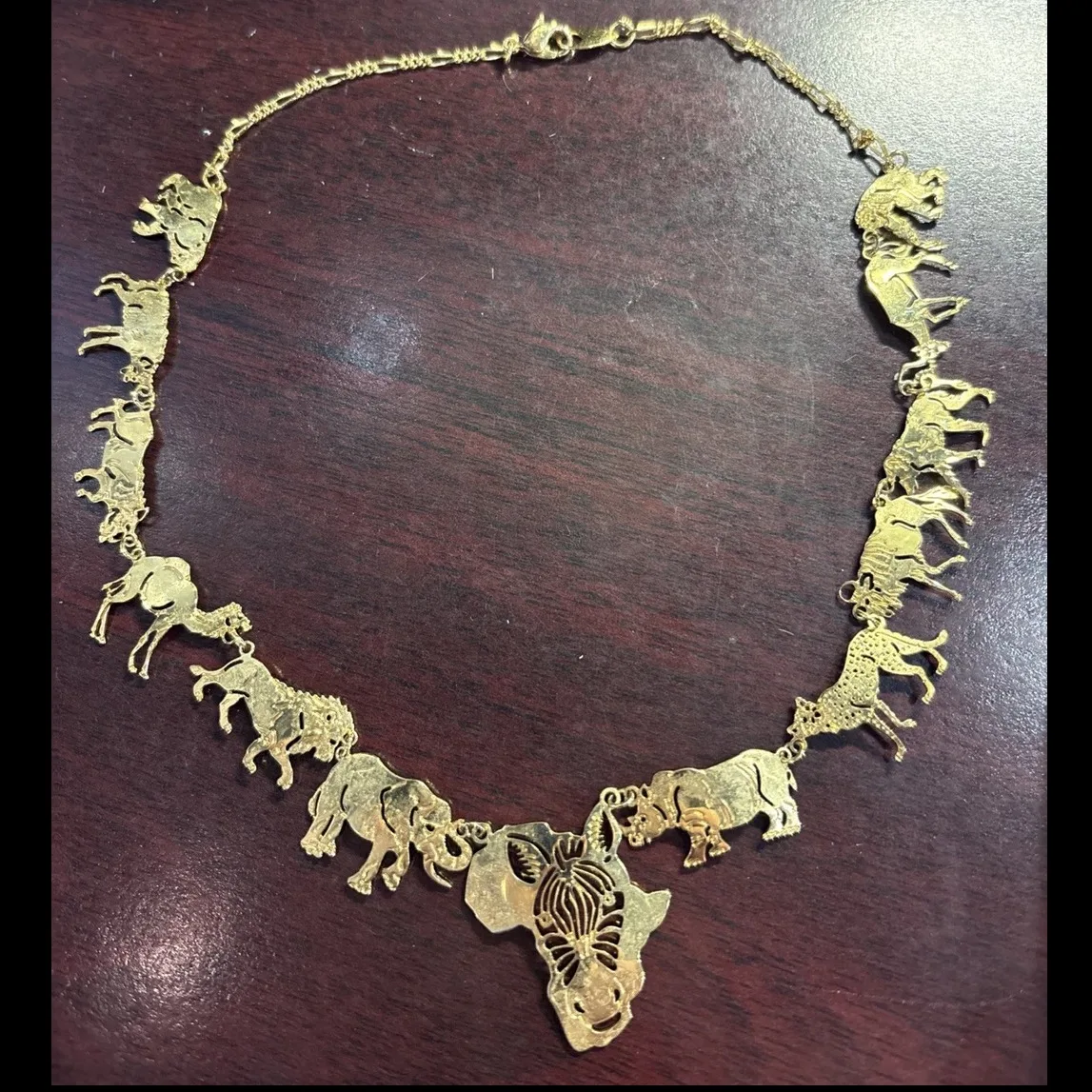 Wild Bryde Elephant & Wildebeest & Rhino & Lion & Camel & Antelope & Warthog & Monkey & Hyena & Cheetah & Chimpanzee & Zebra Necklace Full-Body, Map-Based, Naturalistic - Unofficial Wild Bryde Collector's Guide